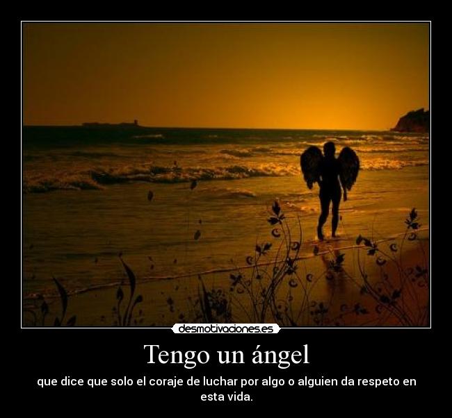 Tengo un ángel - que dice que solo el coraje de luchar por algo o alguien da respeto en esta vida.