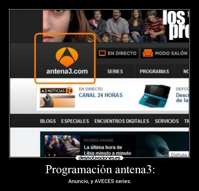 Programación antena3: -