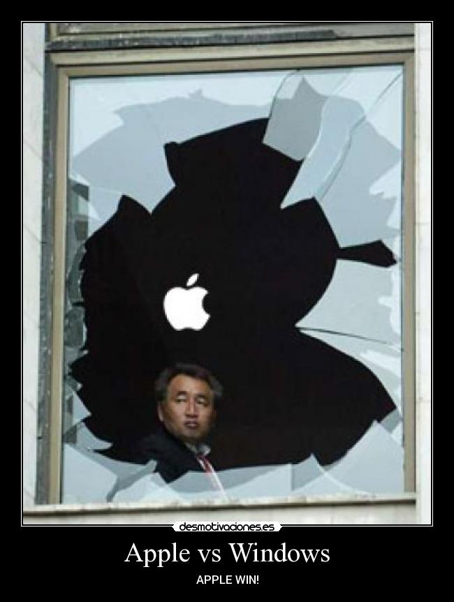 carteles apple windows desmotivaciones