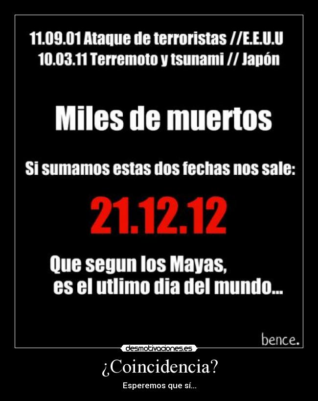 ¿Coincidencia? - Esperemos que sí...