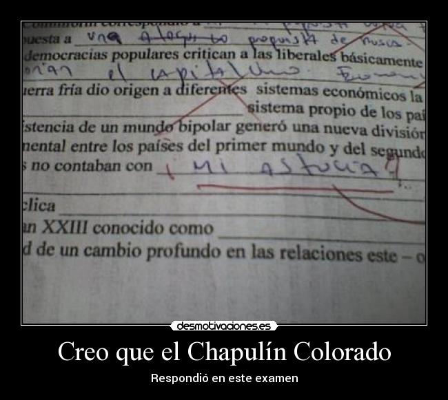 Creo que el Chapulín Colorado - Respondió en este examen