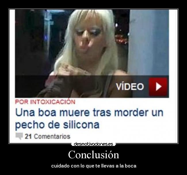 Conclusión - cuidado con lo que te llevas a la boca