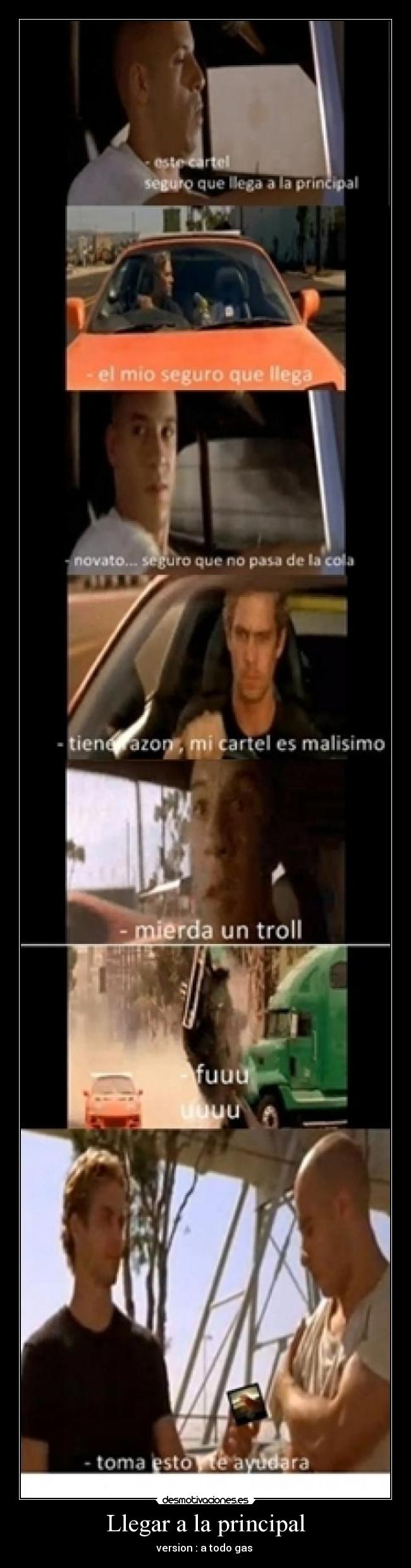 Llegar a la principal - version : a todo gas