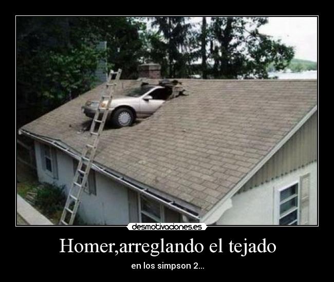 Homer,arreglando el tejado -