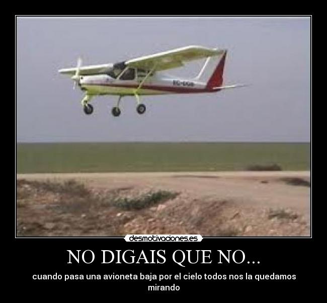 NO DIGAIS QUE NO... - cuando pasa una avioneta baja por el cielo todos nos la quedamos mirando