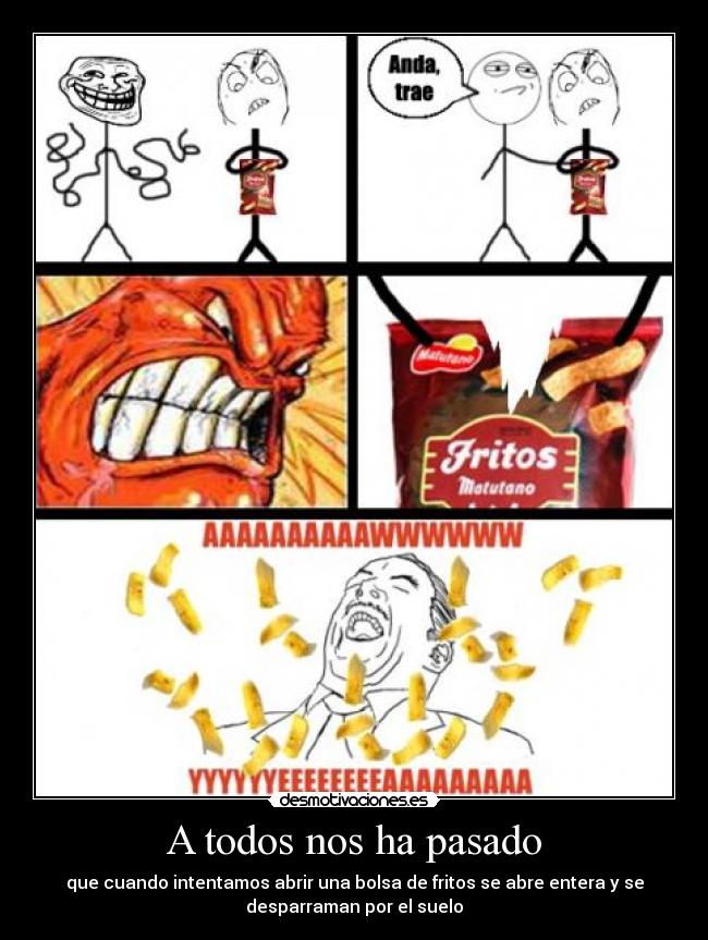 A todos nos ha pasado - que cuando intentamos abrir una bolsa de fritos se abre entera y se
desparraman por el suelo