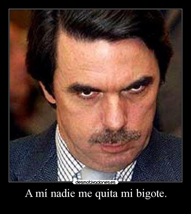 A mí nadie me quita mi bigote. -