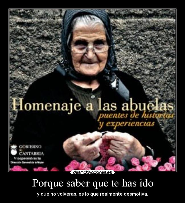 Porque saber que te has ido -