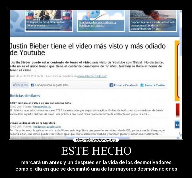 ESTE HECHO - marcará un antes y un después en la vida de los desmotivadores
como el día en que se desmintió una de las mayores desmotivaciones