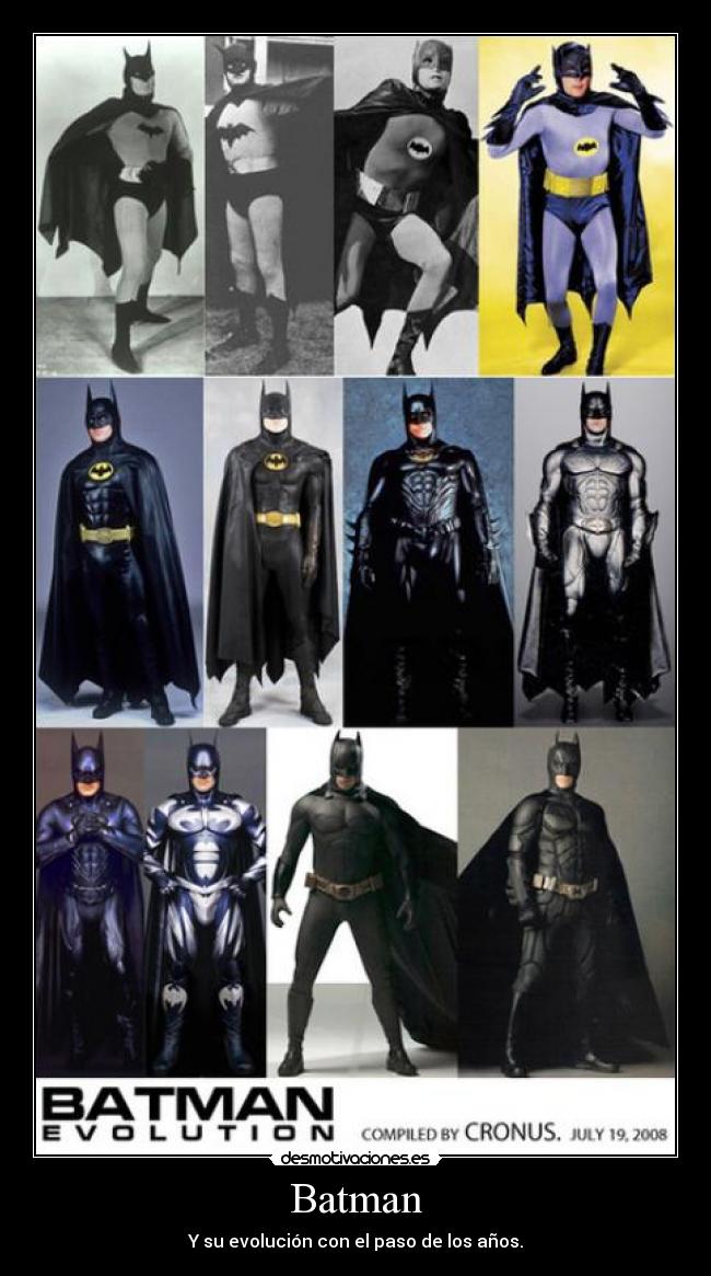 Batman - Y su evolución con el paso de los años.