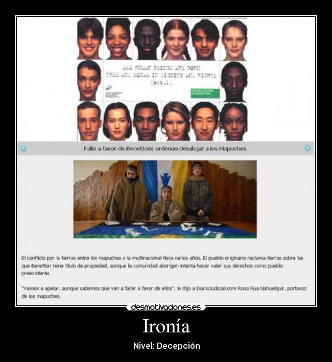 Ironía - Nivel: Decepción