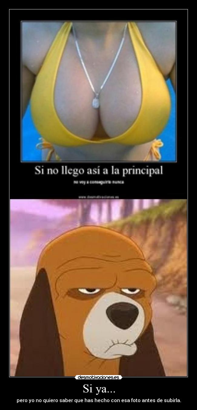 Si ya... - pero yo no quiero saber que has hecho con esa foto antes de subirla.