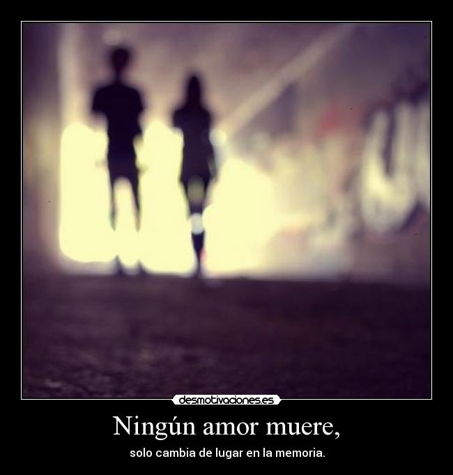 Ningún amor muere, - solo cambia de lugar en la memoria.