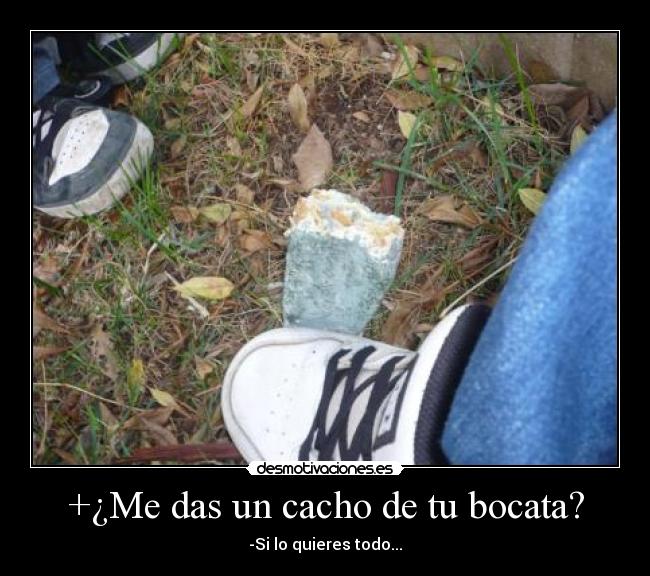 +¿Me das un cacho de tu bocata? -