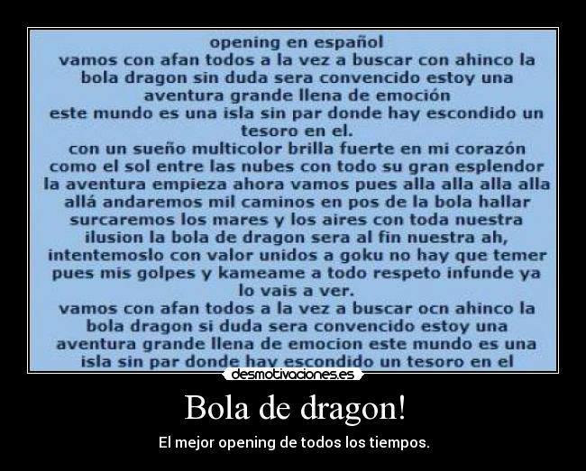 Bola de dragon! - El mejor opening de todos los tiempos.