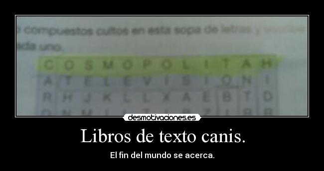 Libros de texto canis. - 