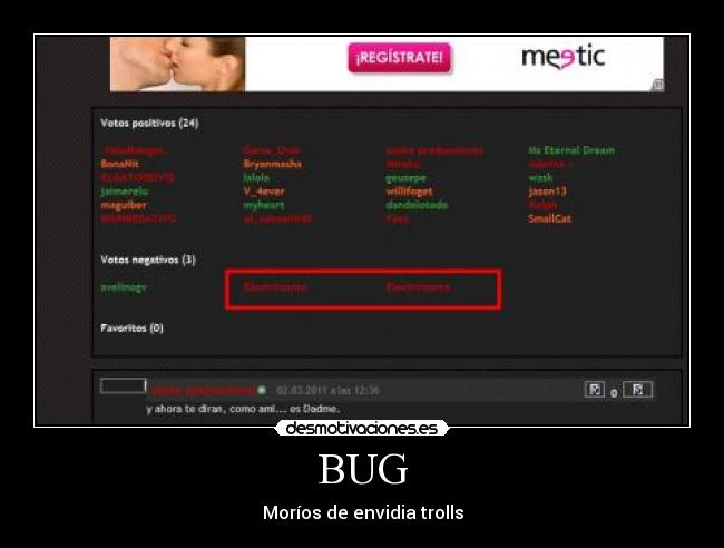 BUG - Moríos de envidia trolls