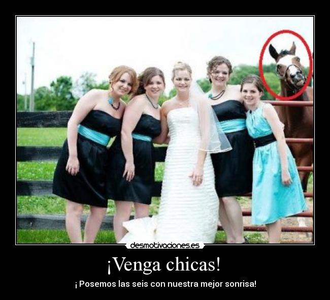 ¡Venga chicas!  - ¡ Posemos las seis con nuestra mejor sonrisa!