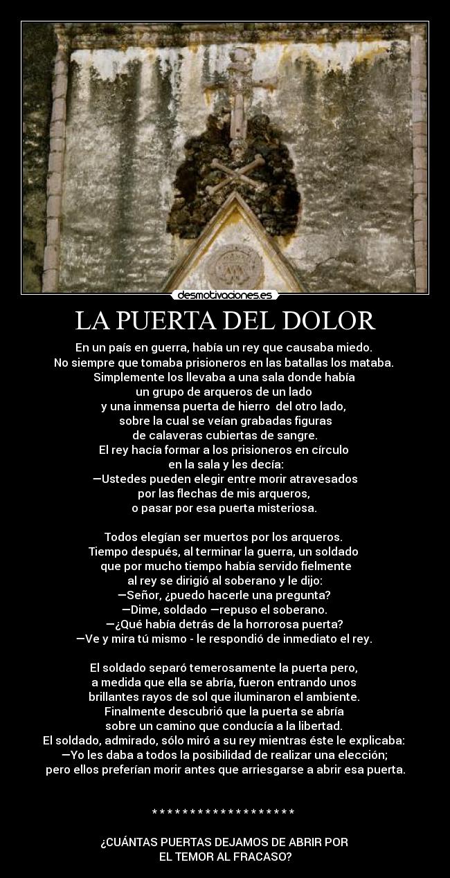 carteles dolor puerta del dolor oportunidades lala desmotivaciones