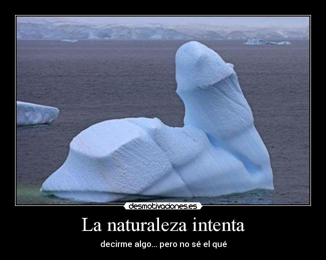 La naturaleza intenta - decirme algo... pero no sé el qué