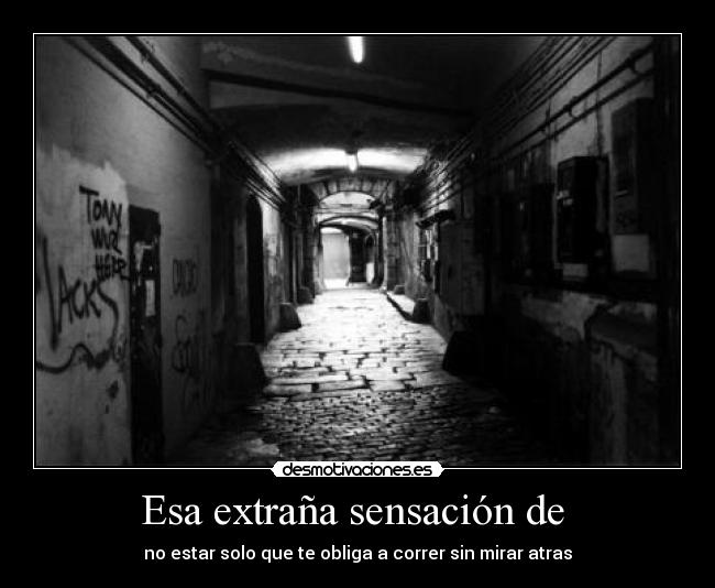 Esa extraña sensación de  - no estar solo que te obliga a correr sin mirar atras