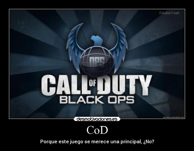 CoD - Porque este juego se merece una principal, ¿No?