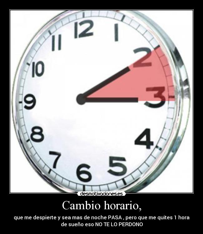 Cambio horario, -