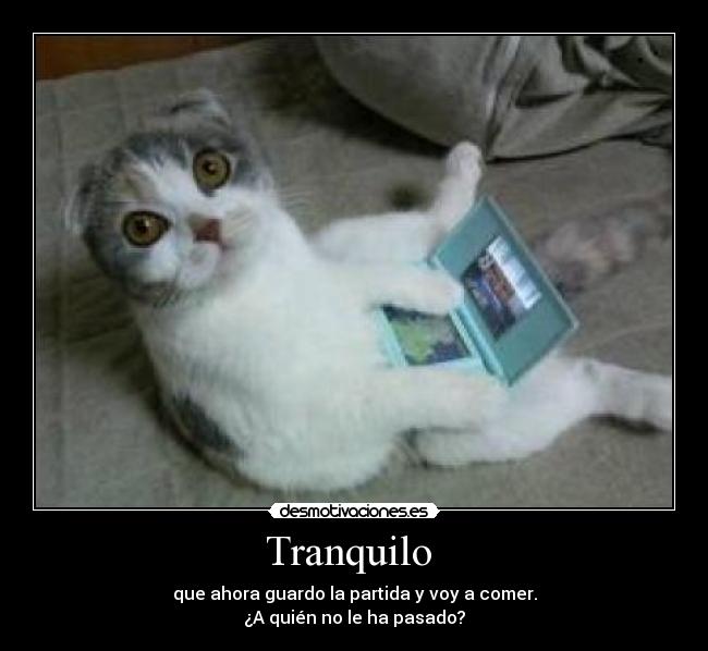 Tranquilo  - que ahora guardo la partida y voy a comer.
¿A quién no le ha pasado?