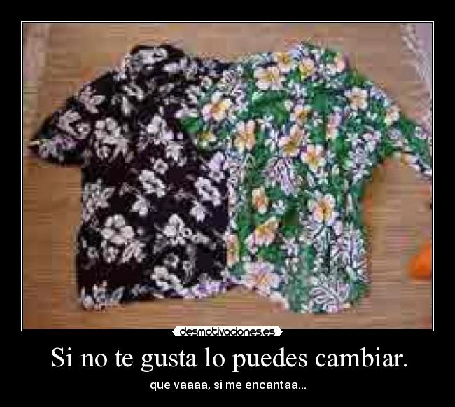 Si no te gusta lo puedes cambiar. - que vaaaa, si me encantaa...