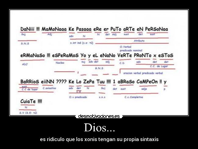 Dios... - es ridiculo que los xonis tengan su propia sintaxis