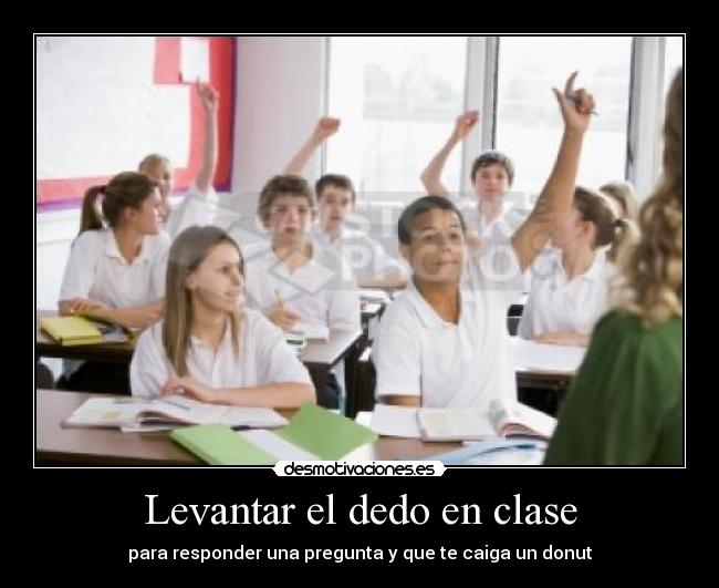 Levantar el dedo en clase -