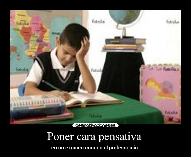 Poner cara pensativa -