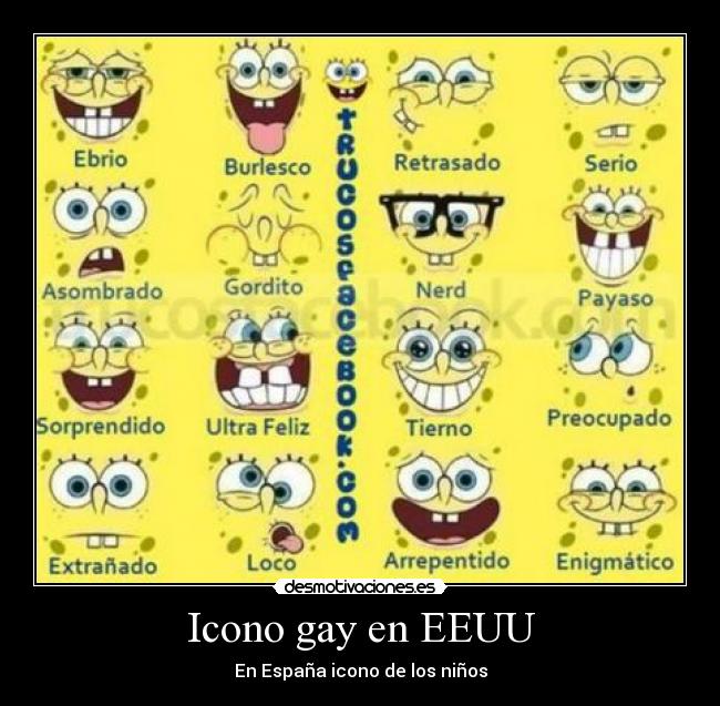 carteles bob esponja icono gay desmotivaciones