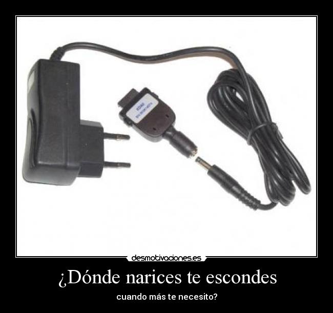 ¿Dónde narices te escondes - cuando más te necesito?