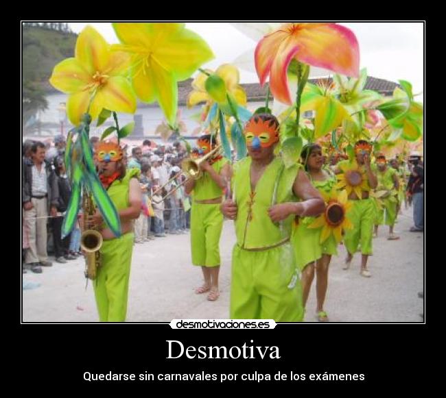 Desmotiva - Quedarse sin carnavales por culpa de los exámenes