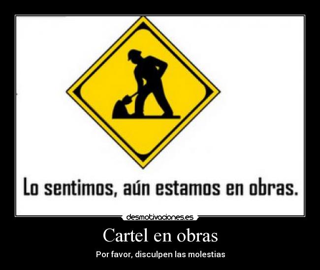 Cartel en obras -