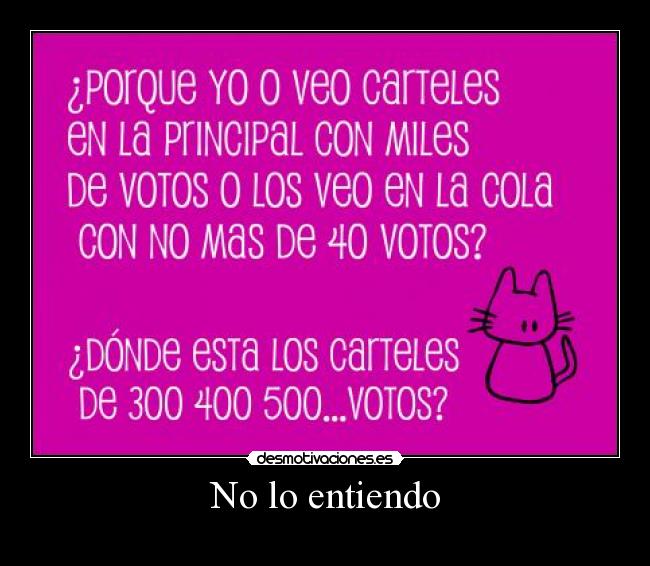 No lo entiendo -