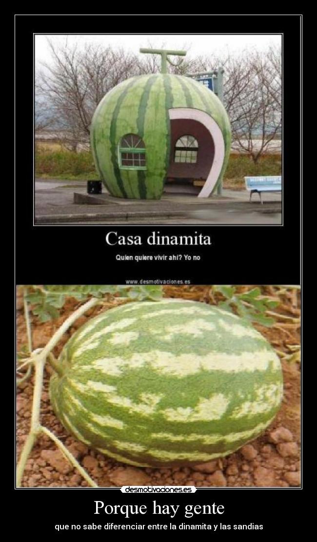 Porque hay gente - que no sabe diferenciar entre la dinamita y las sandias