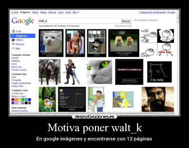 Motiva poner walt_k - En google imágenes y encontrarse con 12 páginas