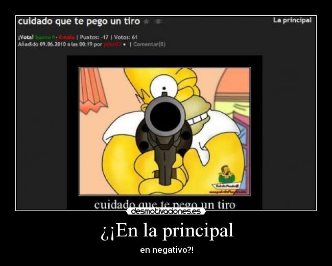 ¿¡En la principal - en negativo?!