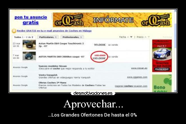 Aprovechar... - ...Los Grandes Ofertones De hasta el 0%