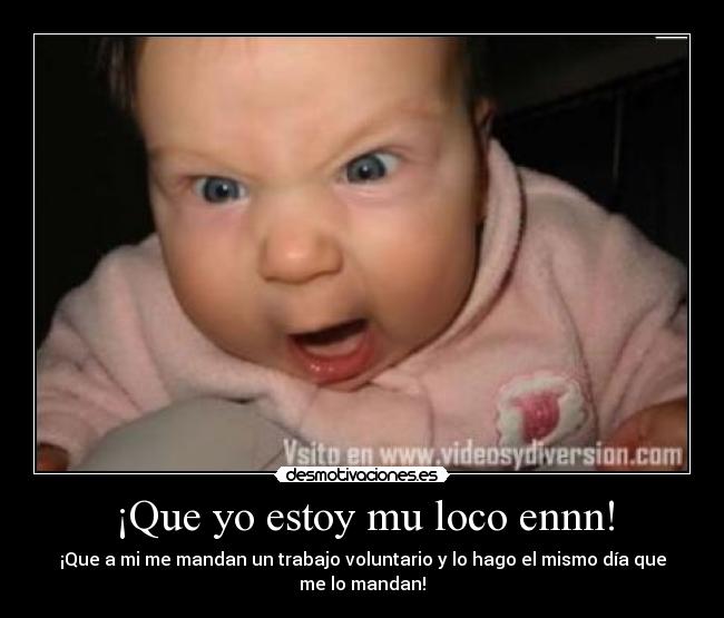 ¡Que yo estoy mu loco ennn! - ¡Que a mi me mandan un trabajo voluntario y lo hago el mismo día que
me lo mandan!