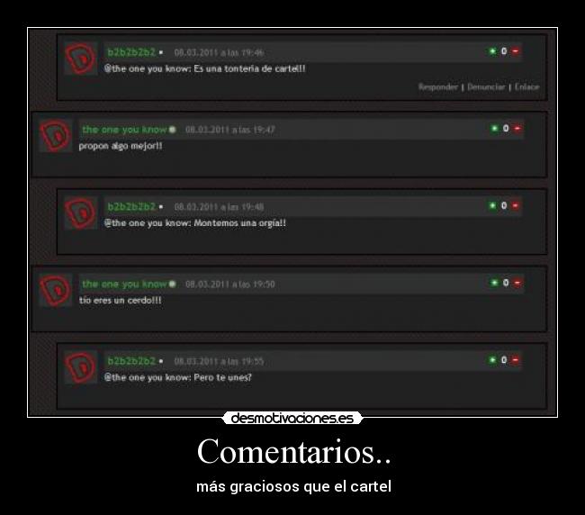 Comentarios.. - más graciosos que el cartel