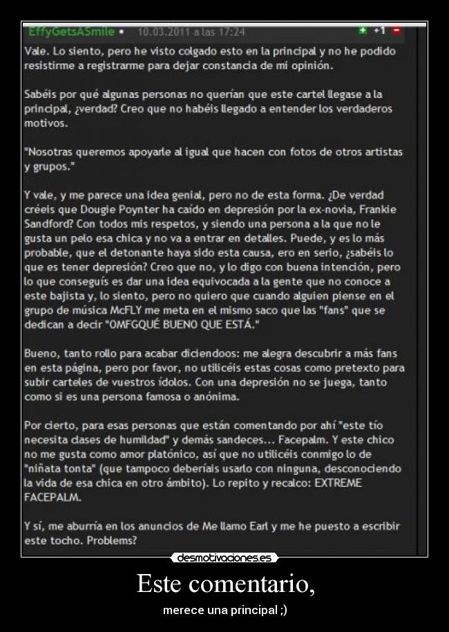 Este comentario, - 