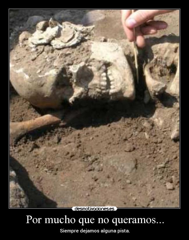 Por mucho que no queramos... - Siempre dejamos alguna pista.