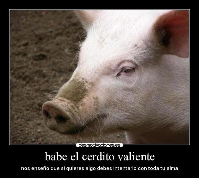 babe el cerdito valiente - nos enseño que si quieres algo debes intentarlo con toda tu alma