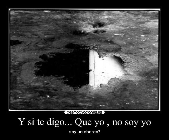 Y si te digo... Que yo , no soy yo - soy un charco?
