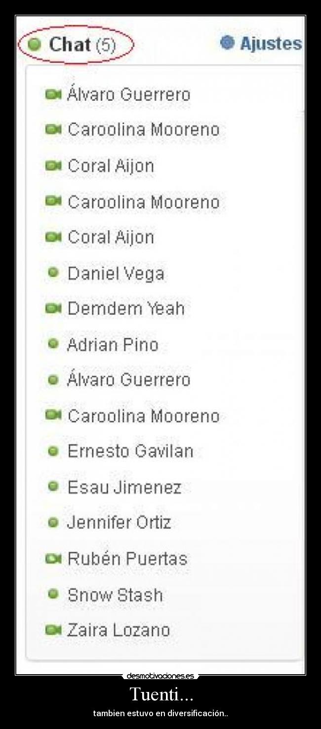 Tuenti... - tambien estuvo en diversificación..