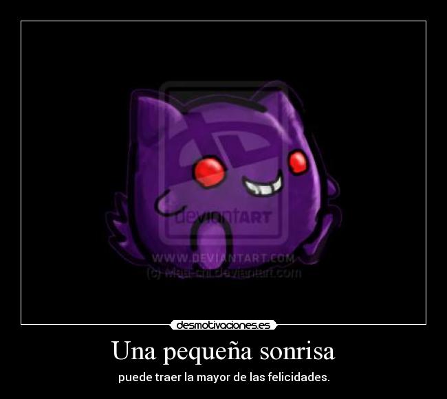 carteles sonrisa ferdo gengar sonrisa felicidad desmotivaciones