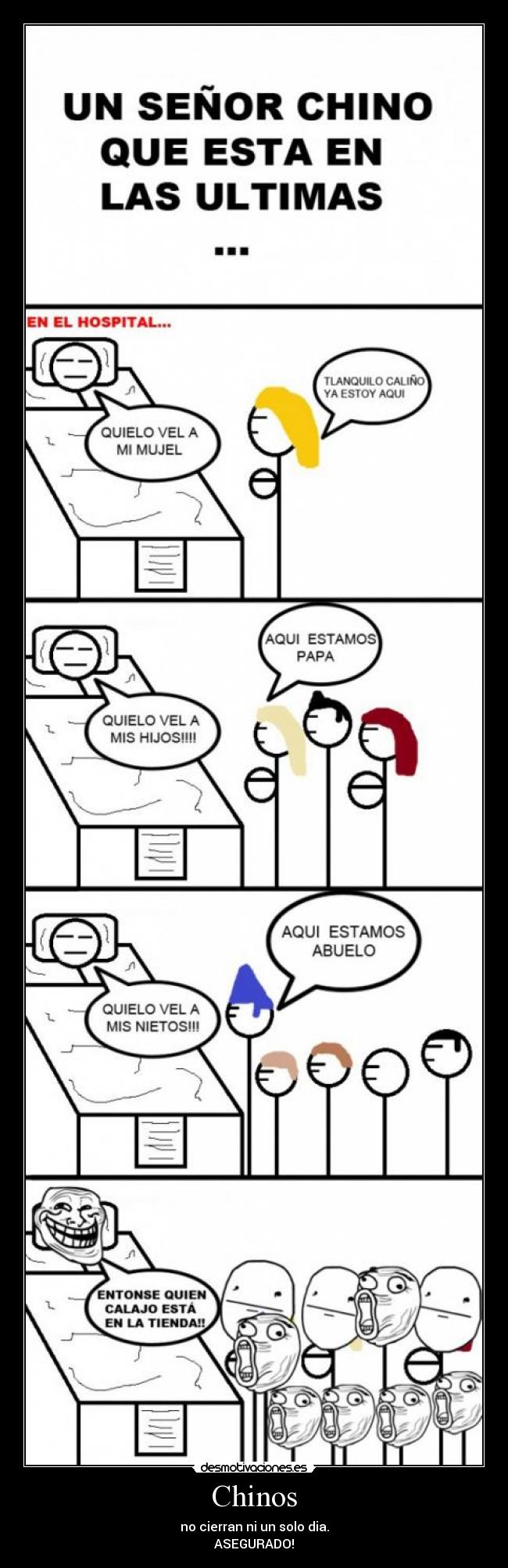 Chinos - no cierran ni un solo dia.
ASEGURADO!